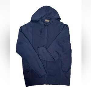 RODD & GUNN Full Zip Cardigan Sweater Hooded 100% Cotton Knit Men’s Size XL Navy